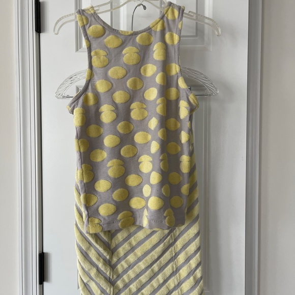 Vintage BIS Gene Ewing  (Gray and Yellow) Top & Skirt set Petite - Picture 2 of 7